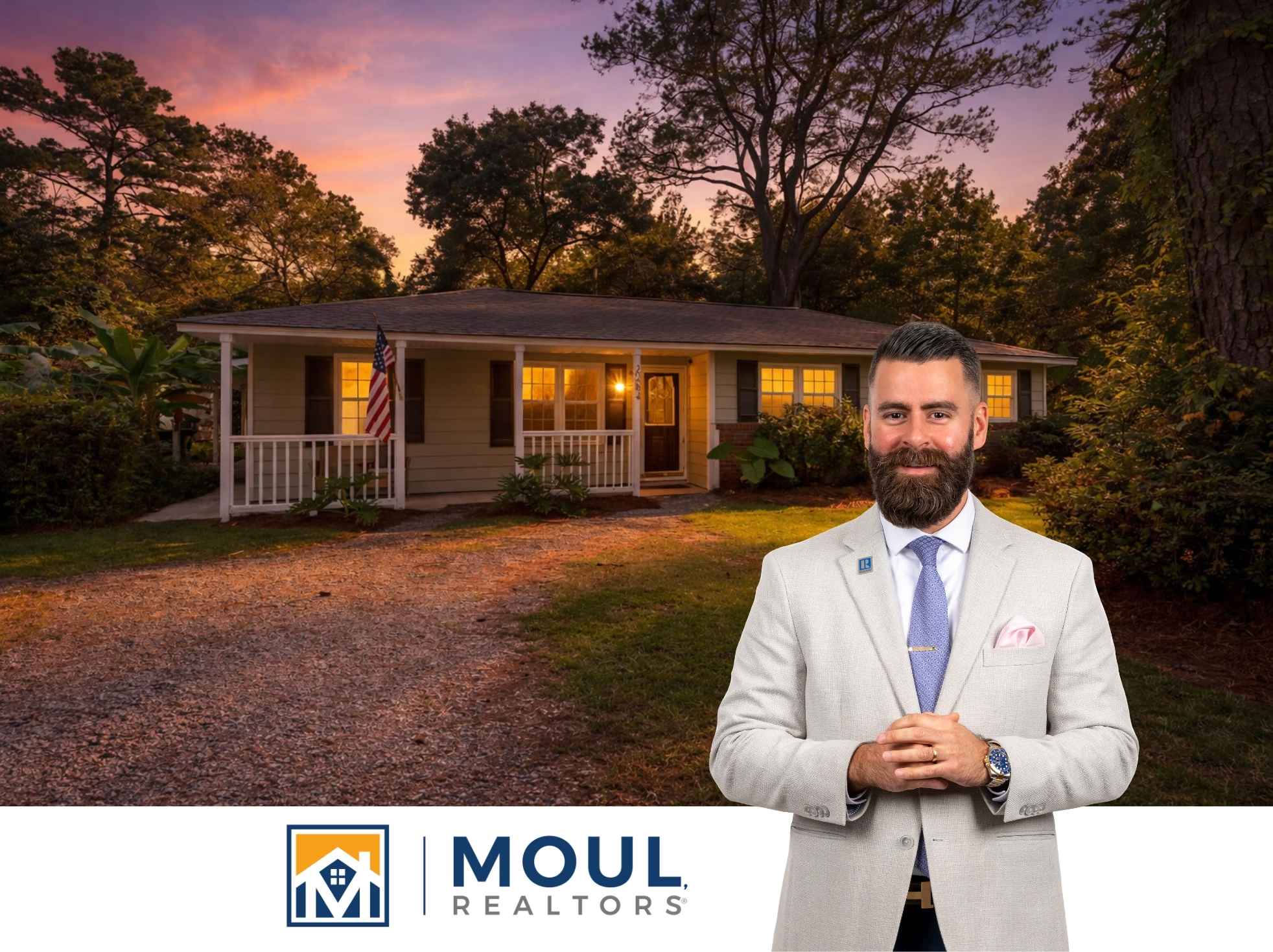2504 Duncan Dr - Agent in front of Property