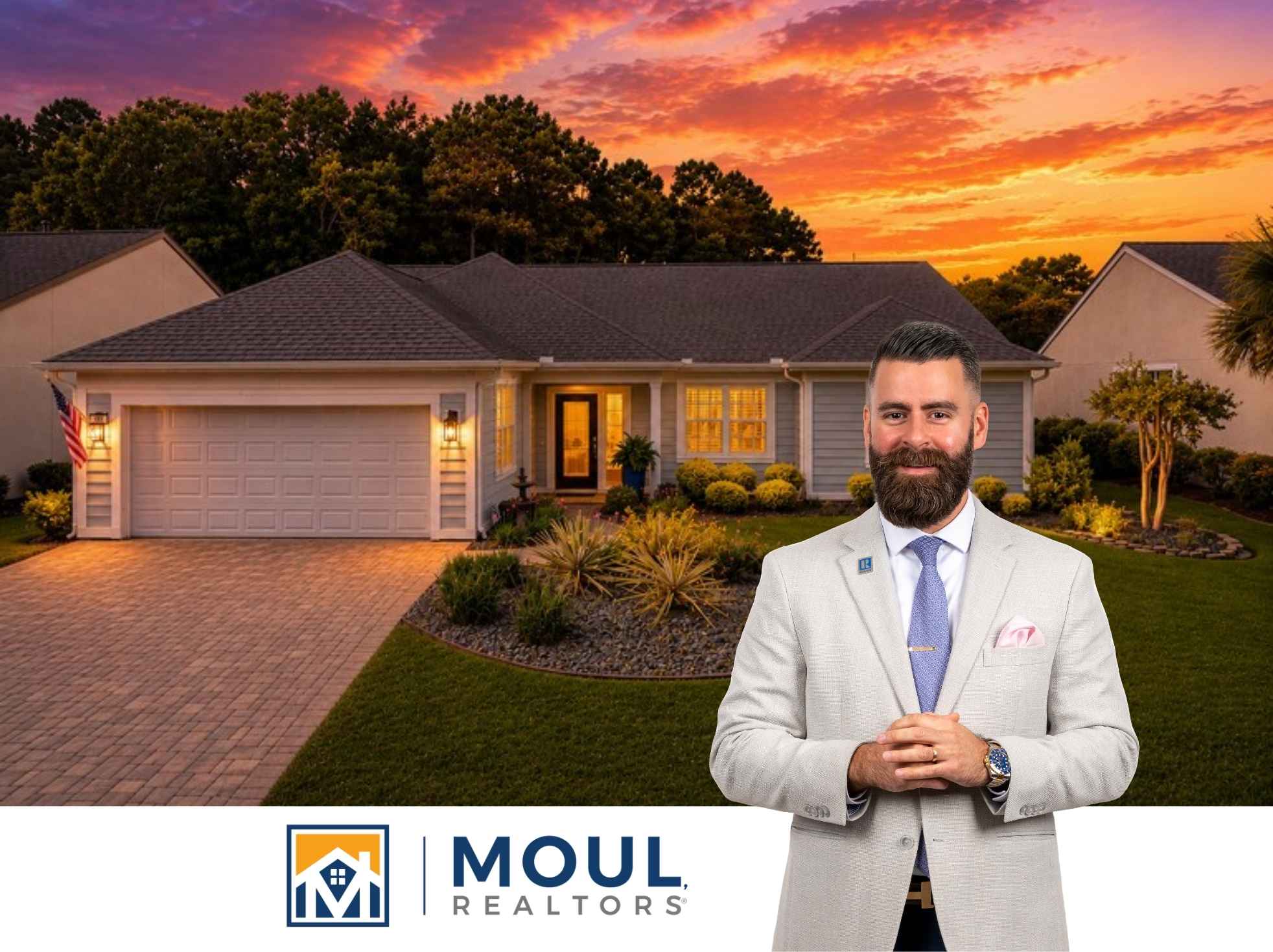 Agent in front of property - 62 Murray Hill Dr