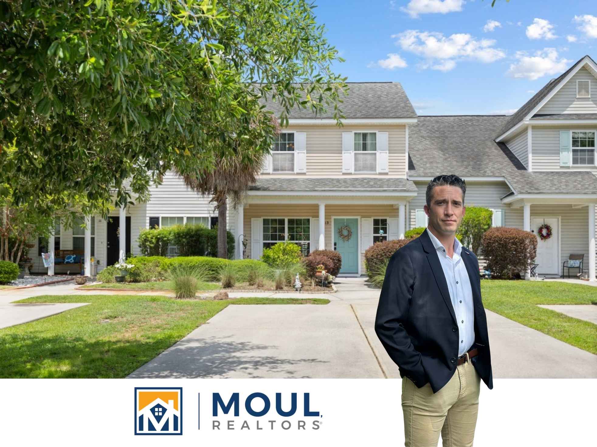 13 Running Oak Dr - Agent in front of property